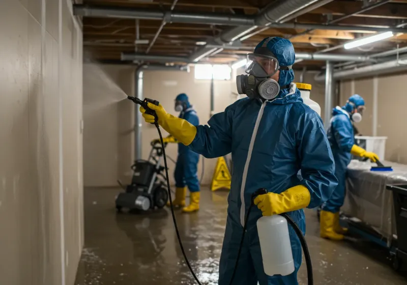 Basement Sanitization and Antimicrobial Treatment process in Ball, LA